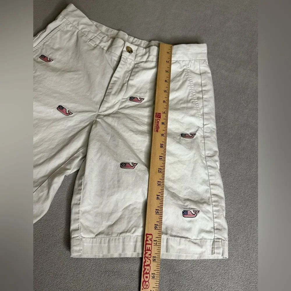 Vineyard Vines Men’s Khaki Flag Whale FOJ Club Shorts size 30